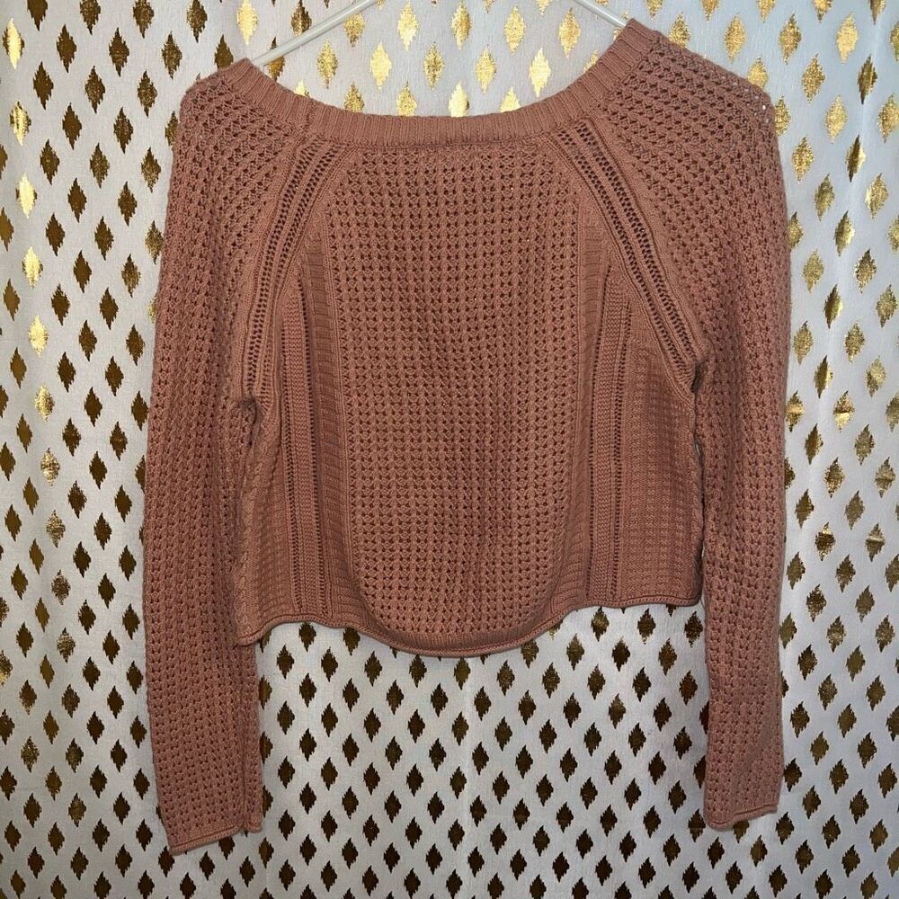 Gonji sweater nude pink dusty rose cropped heavy sweater size L - Picture 2 of 4